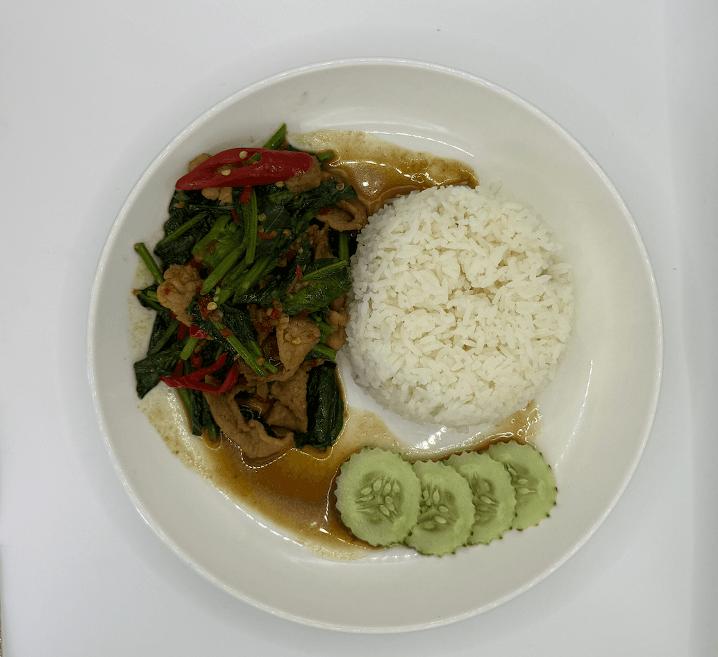 ผัดคะน้า หมูชิ้น/หมูสับ